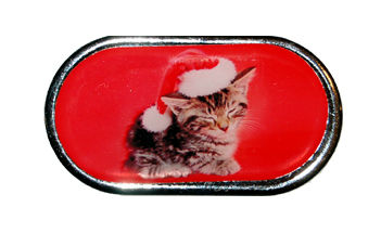 Púzdro so zrkadielkom Vianočný motív - Mačiatko v čiapke