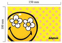 Handričku na okuliare z mikrovlákna Smiley - žltý kvet